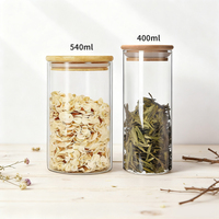 Contenants de cuisine de 110 ml, 200 ml, 240 ml avec couvercles en bambou pour pâtes, biscuits, céréales, ensemble de boîtes pour la farine, organisation du garde-manger