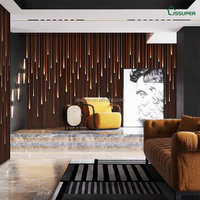 Panneaux muraux lumineux en fibre de bambou pour décoration intérieure et mur de fond