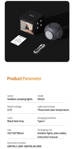 Hxtc88 Có Thể Sạc Lại Ngoài Trời Treo Lều Đèn Xách Tay LED Cắm Trại Đèn Lồng Gấp Bóng Đá Bóng Đèn Khẩn Cấp Ánh Sáng Ban Đêm Với Móc - Product Image 6