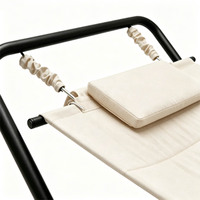 Hamac d'extérieur avec support, oreiller et poche latérale de rangement, robuste pour patio, jardin, relaxation intérieure et extérieure, beige