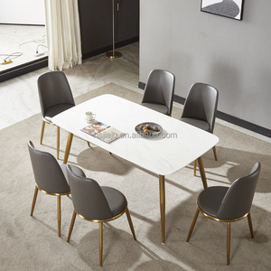 Set di tavolini da caffè per il tempo libero moderni tavoli da pranzo rotondi e 4 <span class=keywords><strong>6</strong></span> sedie - Product Image 1