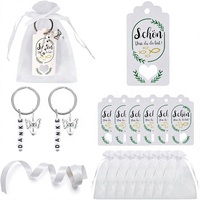 LIHUIDA 30 Llaveros de Perlas de Ángel para Niños + Bolsas de Organza + Etiquetas de Regalo de Papel, Colgantes para Boda, Bautizo, Fiesta de Navidad