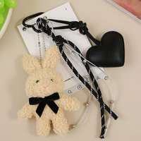 REWIN Sac à dos en peluche personnalisé adorable chien ours lapin, breloques pour sac à main, pendentif pour sac à main