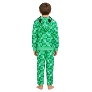 My World Zipper-Up <strong>Hoodie</strong> Knitted Fabric Silk Screen Digital Mosaic Pattern Anti-Pilling Anti-Wrinkle Jacket and Pants - Product Image 2