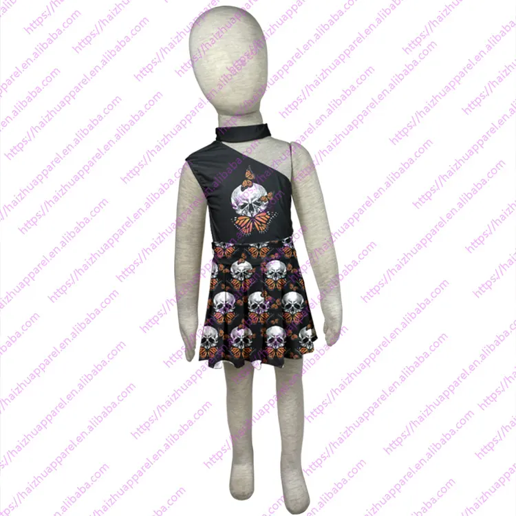 Bd1-1 2021 Summer and autumn halloween suit suspender newborn oblique shoulder baby girl suit skirt