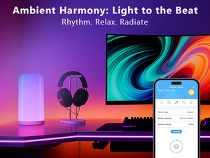 RGBIC+CCT + Wi-Fi Color-Changing Tap Lamp, <b>Bedside</b>/Nightstand LED Night Light - Product Image 4