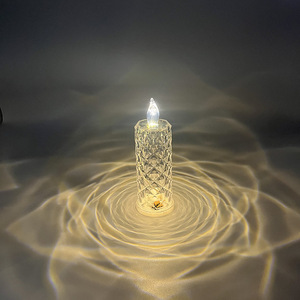 Rosa patrón LED noche luz refracción Halo proyección vela electrónica lámpara cristal creativo Navidad atmósfera - Product Image 1