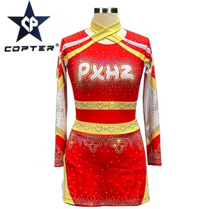 Conception OEM, imprimé numérique, uniformes de <span class=keywords><strong>cheerleading</strong></span> marron personnalisés pour femmes - Product Image 1