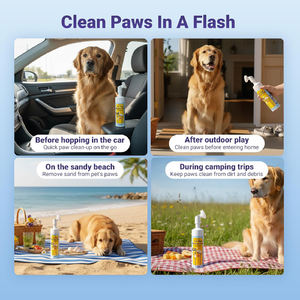 Nettoyant pour pattes de chien et de chat avec logo personnalisé, sûr, hypoallergénique, sans rinçage, nettoyant moussant pour pattes de chiot, nettoyant pour pattes de chien pour pattes sales - Product Image 2