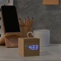Reloj Despertador LED Azul con Logotipo Personalizado, Alimentado por USB, Regalo Promocional para Empresas, Obsequio Corporativo