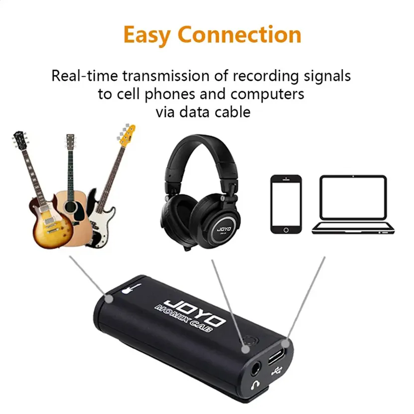 JOYO MOMIX CAB Portable Plug and Play Mini Audio Mixer Pocket USB Sound Card Guitar Headphone Recording Live Streaming