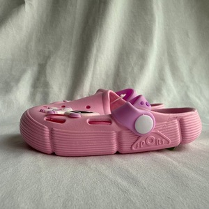 Pink Women's Flat <b>Sandals</b> Cartoon Cat Design Summer Slip-On Shoes PVC Material Round Toe EVA Midsole Backless - Product Image 1