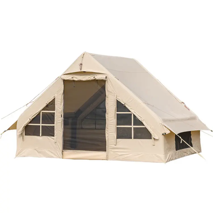 Rumah tenda tabung udara luar ruangan, tebal besar mewah tiup berkemah perlindungan rumah tenda 10 orang
