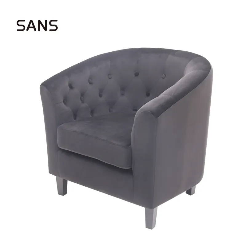 Offres Spéciales Pas Cher En Bois Massif Tufté Rembourré Velours Baignoire Contemporaine Moderne Fauteuils pour Salon