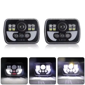 ไฟหน้ารถยนต์แบบ LED ทรงสี่เหลี่ยมขนาด 7 นิ้ว 5*7 สำหรับรถออฟโรด พร้อมเลนส์หลอดไฟสำหรับรถบรรทุก รถออฟโรด เชอโรกี - Product Image 2