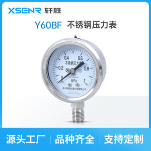 Manomètre en acier inoxydable Suzhou Xuansheng Y60BF 60 mm, connexion filetée M14X1.5, résistant à la corrosion - Product Image 5