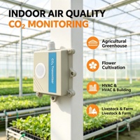 Transmetteur de CO2, de température et d'humidité, entrée 12-24V DC, bus RS485 A/B, taux de baud 9600bps, adressable de 1 à 252, Modbus