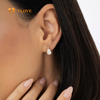 Anting-anting VLOVE Desain Unik Bentuk Tetesan Air 1.50 Ctw 14K Anting-anting Bentuk Pir Berlian Buatan Laboratorium