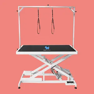 Professional Grade Electric Lifting Foldable Dog Show Pet Stainless Steel Trimming Drying Grooming Table Charge Powered