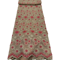 NI.AI Nouveauté Tissu en Dentelle Africaine Florale de Luxe avec Applique Florale 3D en Voile Suisse pour Vêtements