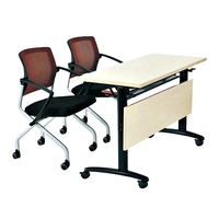 Table de formation mobile pliable de haute qualité, table de conférence de bureau à plateau rabattable, table de séminaire imbriquée avec roulettes