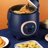 Penanak Nasi Listrik Mini 1.0L-2.8L dengan Casing Plastik, Lapisan Anti Lengket, Layar LED Digital & Fungsi Timer, Terlaris 2025