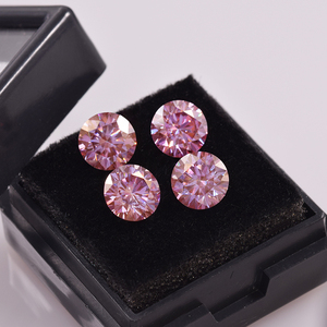 Lỏng 1CT 2ct 3ct đồ trang sức moissanite Kim Cương Đá quý đá Vòng tráng màu hồng moissanite - Product Image 5