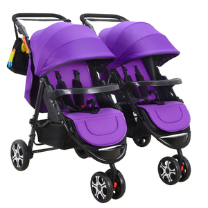 Twin Stroller Modern Travel System 3-in-1 High Landscape Stainless Steel Frame <strong>Folding</strong> Double <strong>Pram</strong> Two Baskets Lightweight Baby - Product Image 6