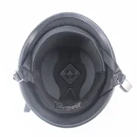 Casque de moto vintage cruiser, casque allemand demi-face, casque de moto noir brillant, style automobile, homologué DOT