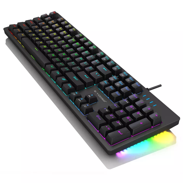 Wholesale Full Size Keyboard Wired 104 Keys  USB  RGB Side Light  Gaming Keyboards