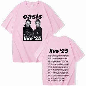 Oasis เสื้อยืดทัวร์25เสื้อยืดแขนสั้นผู้ชายเสื้อยืดธรรมดาพิมพ์ลายตัวอักษรเสื้อยืดคู่ - Product Image 3