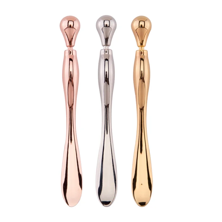 new trend fashion Amazon Wholesale Long Makeup Spoon Zinc Alloy silver rose gold cheap facial cosmetic spoon