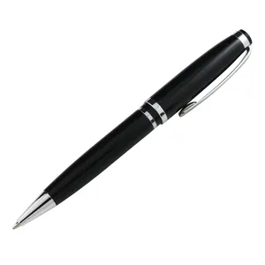 Klas siyah tükenmez kalem kişiselleştirilmiş özel desen baskı Metal ücretsiz mürekkep tükenmez kalem