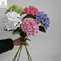 Fleur de mariage artificielle, toucher réel, hortensia, grandes fleurs d'hortensia, latex, multicolore, hortensia géant