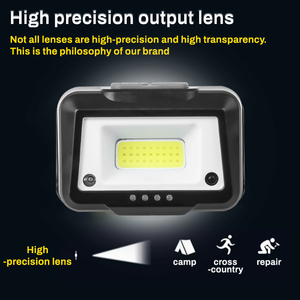 Lampe frontale <span class=keywords><strong>LED</strong></span> COB à détecteur de mouvement, lumière blanche/rouge, étanche IP55, 3 modes, <span class=keywords><strong>bandeau</strong></span> réglable, batterie rechargeable 1000 mAh, fixation - Product Image 5