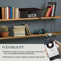 Système stéréo Hi-Fi tout-en-un en MDF de haute qualité avec puissance RMS de 40 W, radio FM, écran LCD, télécommande, USB/SD, karaoké, mini-système