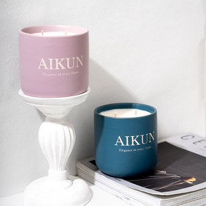 AIKUN Professional Stable Supply Private Label Hand Poured Premium Ceramic <b>Candle</b> for Hotel Fragrance Gift Solution - Product Image 1