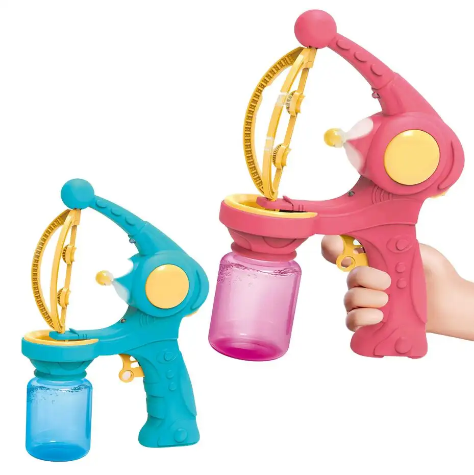 Pistola elétrica de sopro de bolhas de água para brinquedos ao ar livre, pistola de bolhas elétrica automática completa