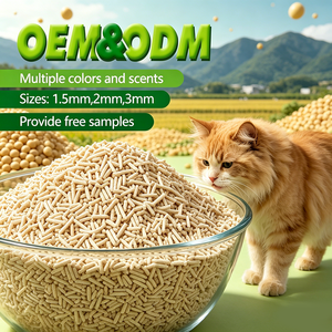 Arena para Gatos de Tofu de Grado Alimenticio de 6L, Fabricada por OEM, Arena Ecológica y Sostenible para Gatos, 4 Sabores: Té Verde, Café, Durazno, Alta Calidad - Product Image 1