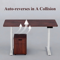 Cadre de bureau électrique réglable en acier à double moteur et 3 niveaux, design moderne ergonomique et durable, pour étude, maison/bureau, chambre à coucher