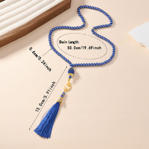 Rosario de Perlas de Vidrio de 6mm, 99 Piezas, Collar <span class=keywords><strong>Tasbih</strong></span> Musulmán, Collar de Rosario con Borla Religiosa Islámica, Venta al Por Mayor - Product Image 3