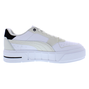 Chaussures pour femmes Puma Cali Court Pure Luxe en cuir blanc à lacets, talon bas, style décontracté, toutes saisons - Product Image 4