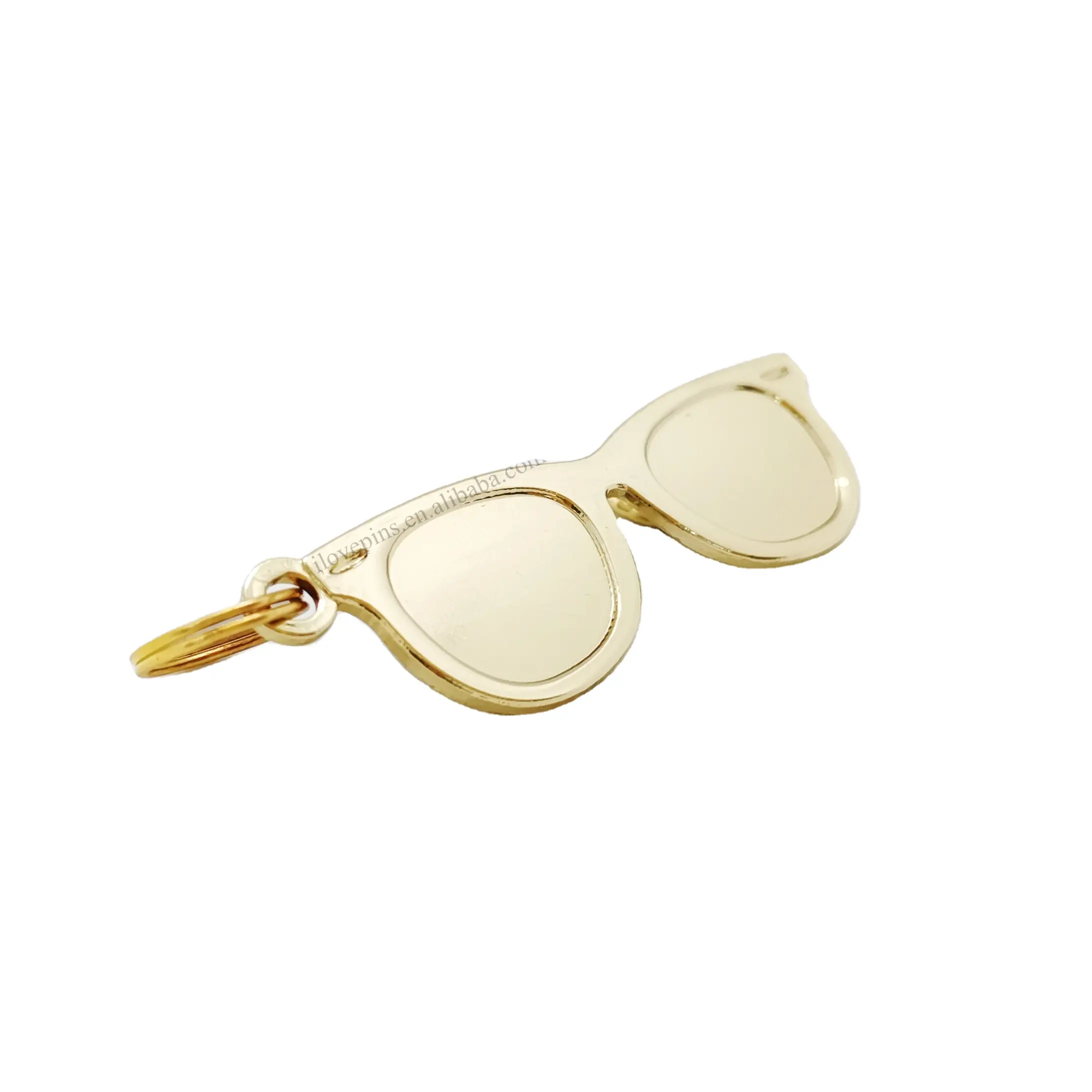Penarik Ritsleting Berbentuk Kacamata Kustom untuk Tas Tangan atau Hadiah Promosi Kain Pelapis Emas Kualitas Tinggi