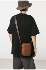 Sac bandoulière unisexe décontracté en cuir PU personnalisé, antivol, petit sac à bandoulière pour téléphone, sac à bandoulière pour homme - Product Image 6