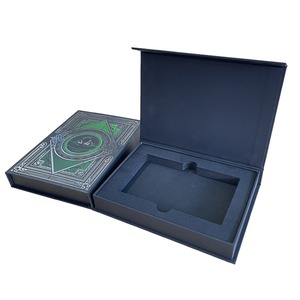 Custom Luxury Black Commemorative Card Magnetic Packaging <b>Box</b> with Foam Insert - Product Image 6