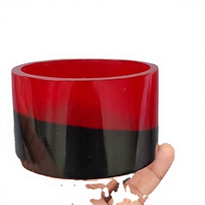 Best Resin <b>Bangle</b> Cuffs Fashion Artistic Jewelry Round Shape Red Black Blue Striped Pattern Casting Technique Gifts for Woman - Product Image 6