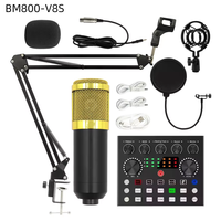 Ensemble de carte son BM800 V8S Pro Studio, interface audio, microphone à condensateur pour PC, pour enregistrement de podcast, diffusion en direct sur YouTube
