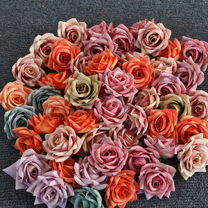 Lichao Rose d'automne artificielle, fleurs en soie, fleurs artificielles, matériel DIY pour épingles à cheveux, bandeaux, décoration de mariage et fournitures d'artisanat - Product Image 2