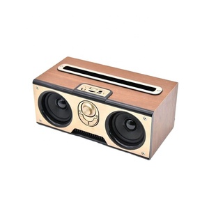 Loa không dây loa bằng gỗ với điện thoại di động đứng altavoz inalambrico hộp âm thanh di động Boombox Đôi Sừng <span class=keywords><strong>Retro</strong></span> A021 - Product Image 4