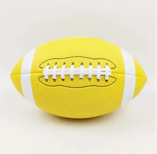 Yellow Durable Pretty Color American Football Machine Stitched Rugby Ball Training Rugby